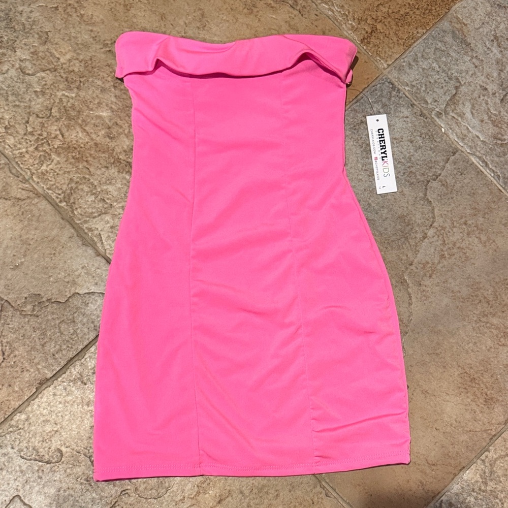 Cheryl kids Chic Pink Strapless Dress